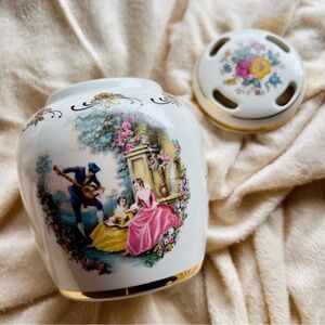 Lord Nelson Pottery Vintage Floral Pattern Pomander Ceramic Scent Diffuser Jar